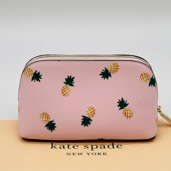 Kate Spade Staci Small Pineapples Printed Make up Bag - Picture 2 of 4